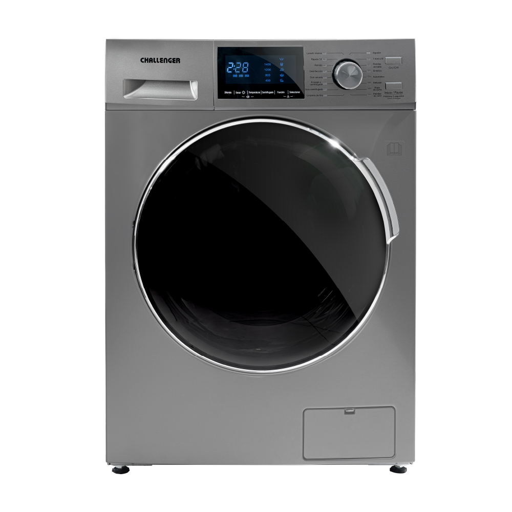 Lavadora Secadora Challenger 14 Kg Lavado y 8 Kg De Secado carga frontal panel digital gris 120 V