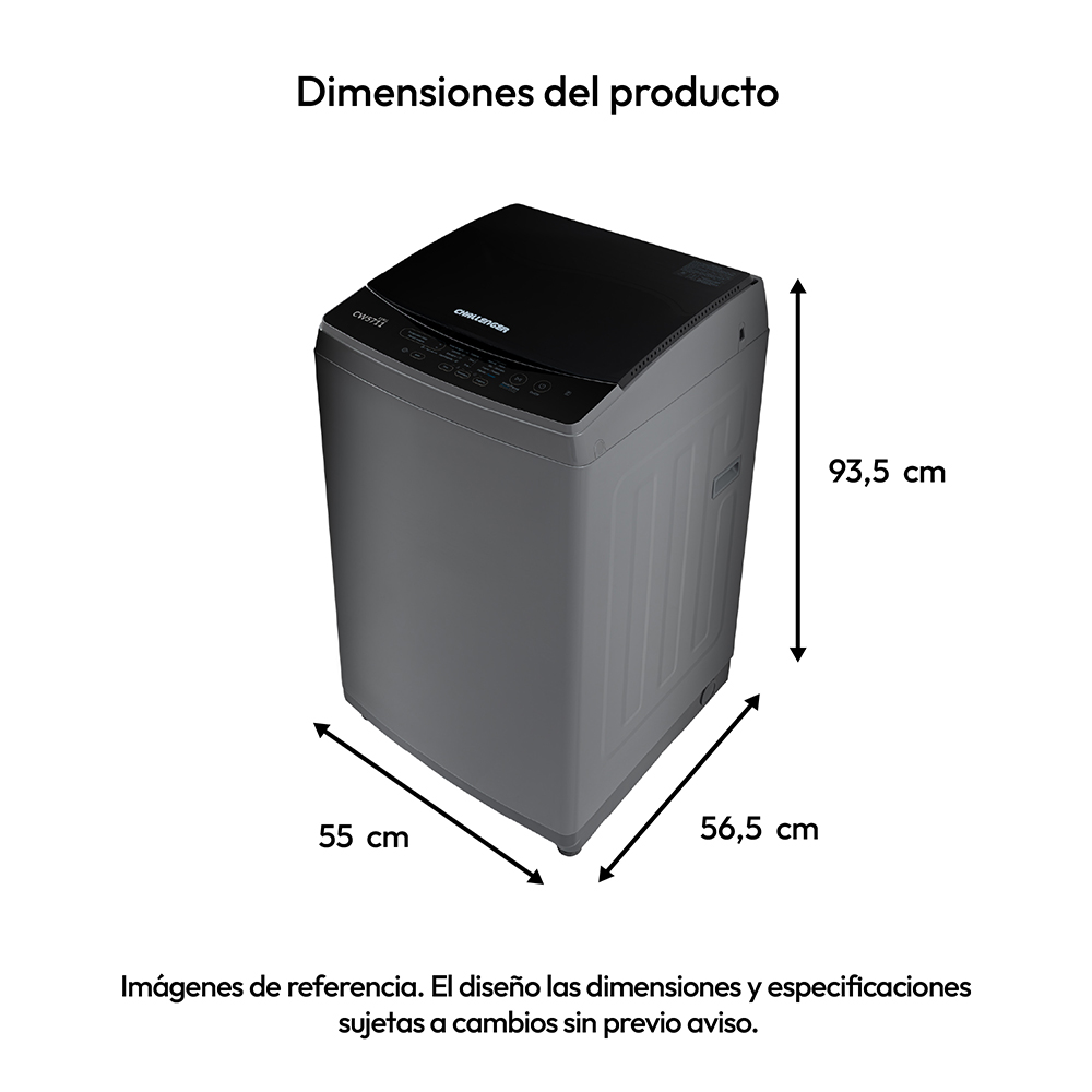 Lavadora Challenger de 11 Kg (24 Libras) panel digital Gris - Imagen 8