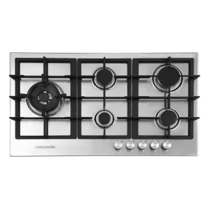 Estufa Challenger de empotrar 5 Puestos gas  86x51 inox parrilla fundida