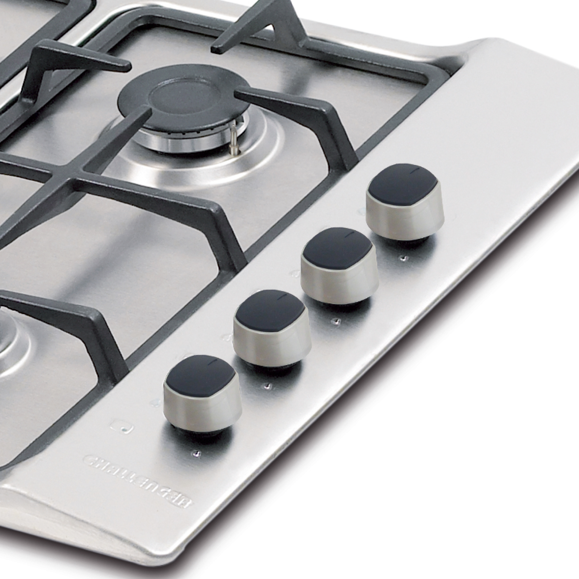 Estufa Challenger de Empotrar  4 Puestos gas (1 quemador Wok) de 58.5x 51 cm con termopar de Seguridad  inox - Imagen 2