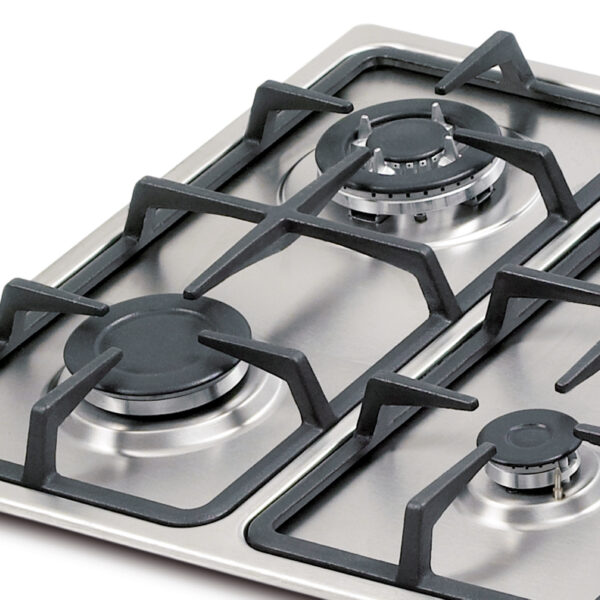 Estufa Challenger de Empotrar  4 Puestos gas (1 quemador Wok) de 58.5x 51 cm con termopar de Seguridad  inox - Image 3