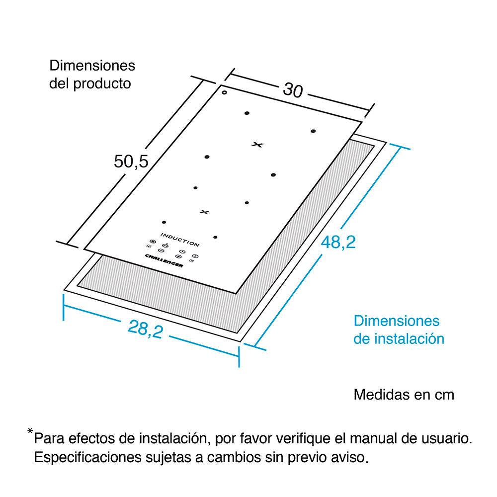 Estufa Challenger de 2 puestos eléctricos de Inducción 29X52 220V - Imagen 2