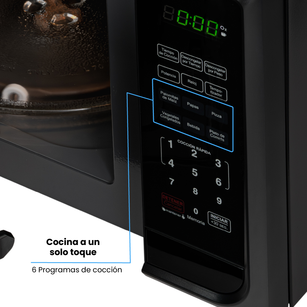 Horno Challenger Microondas de 20 litros Panel Digital Negro - Imagen 2