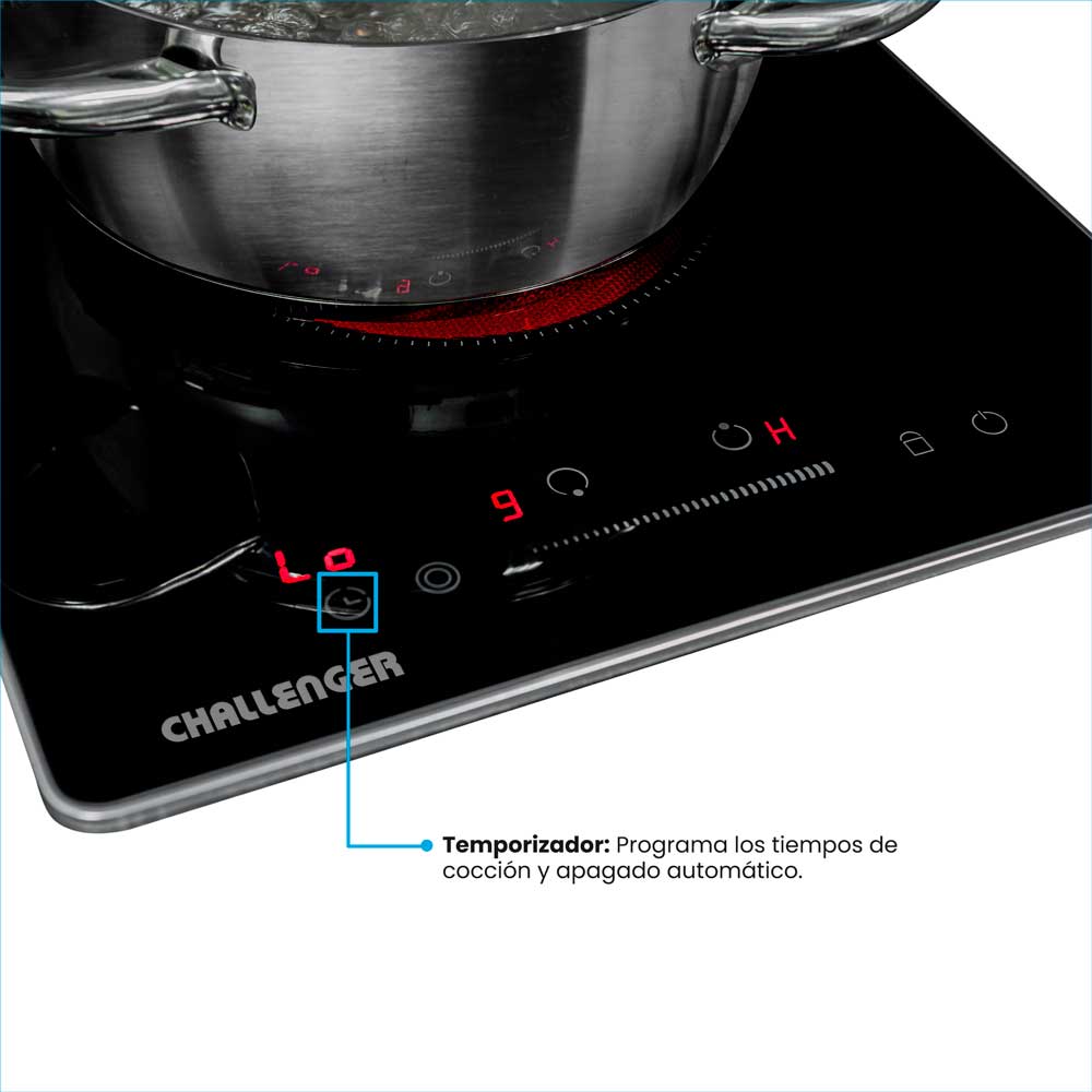 Estufa Challenger de 2 puestos eléctricos Vitrocerámica 29.5X52.5 220V - Imagen 3