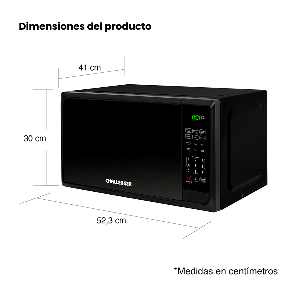 Horno Challenger Microondas de 32 litros Panel Digital Negro - Imagen 4